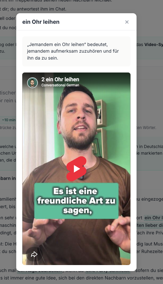 Übersicht der Erklärvideos im Kurs, jedes zu einem eigenen Ausdruck.